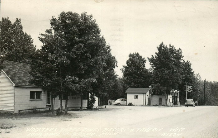 Alpena Mi Gas Station Wooster Tree Pines Resort Vintage Real Photo Postcard Rppc (newer photo)
